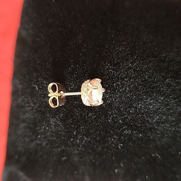 Opal & Rose Goldtone Earrings - Picture 7 of 7